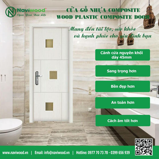 Hướng dẫn chọn mua cửa nhà vệ sinh gỗ nhựa composite - Cửa gỗ nhựa Naviwood