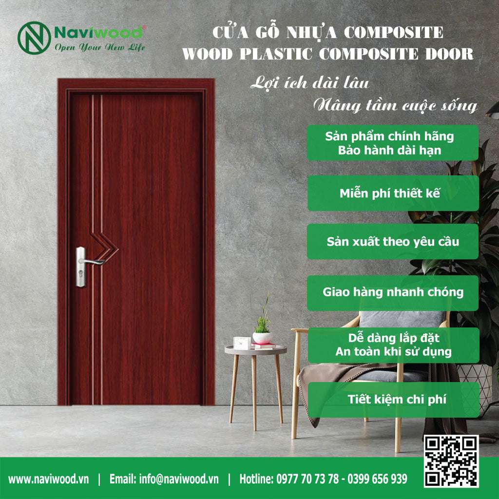 Cửa Gỗ Nhựa Composite NW236 - Vẻ Đẹp Sang Trọng Cho Mọi Không Gian - Cửa gỗ nhựa Naviwood