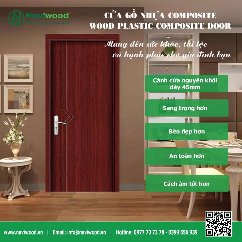 Cửa Gỗ Nhựa Composite NW236 - Vẻ Đẹp Sang Trọng Cho Mọi Không Gian - Cửa gỗ nhựa Naviwood