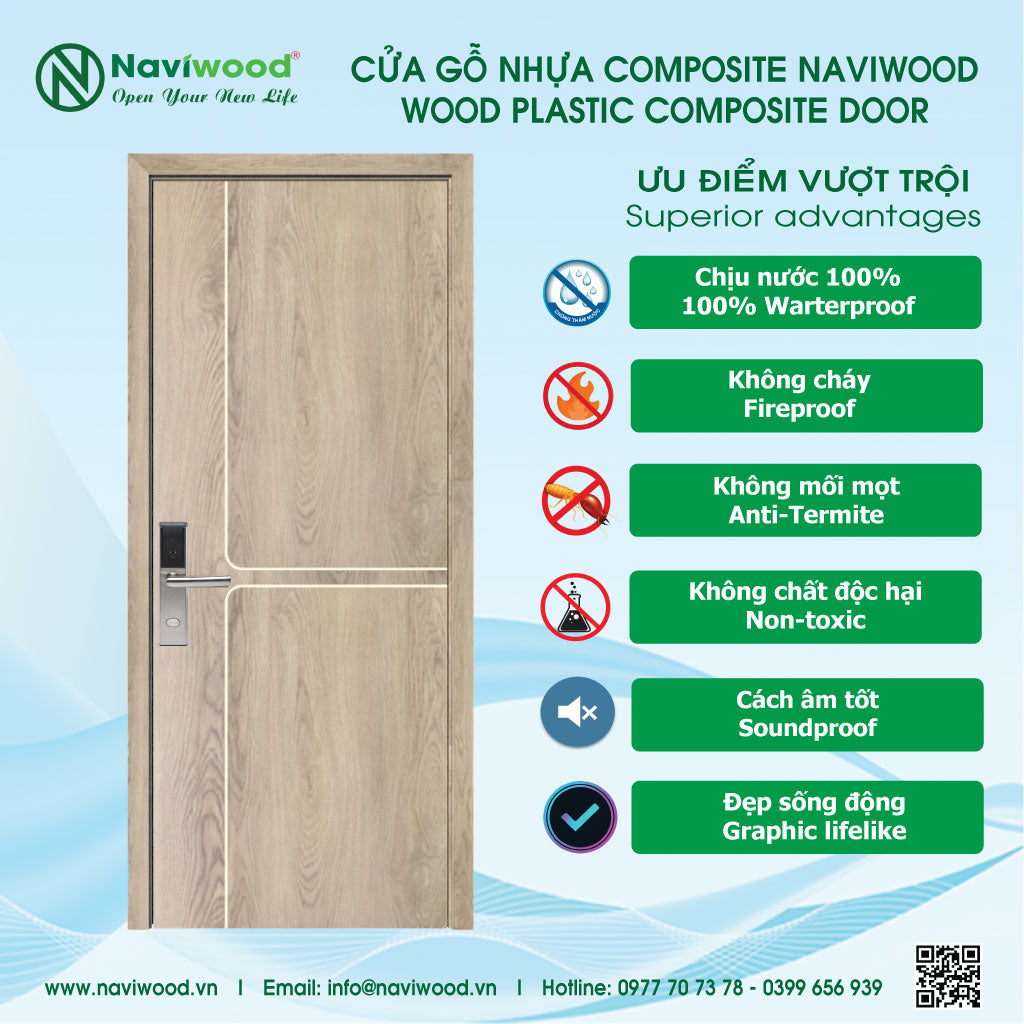 Cửa gỗ nhựa composite NW104: Vẻ đẹp hoàn hảo - Cửa gỗ nhựa Naviwood