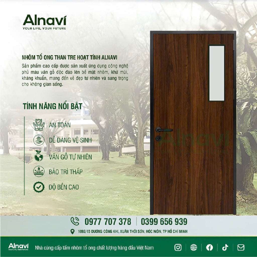 Cửa nhôm tổ ong vân gỗ đẹp và tốt nhất hiện nay - Cửa gỗ nhựa Naviwood