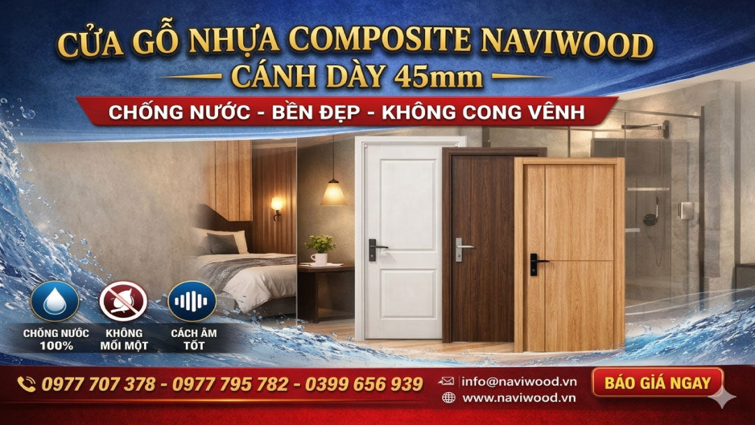 Cửa Gỗ Nhựa Composite Naviwood Cánh Dày 45mm