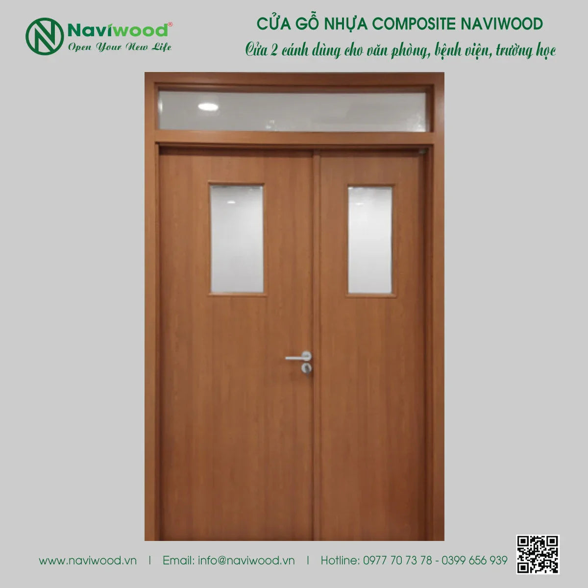 Cửa gỗ nhựa composite Naviwood 2 cán