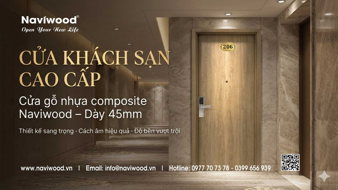 Naviwood cung cấp cửa gỗ nhựa composite tại Huế | Cửa composite cho resort