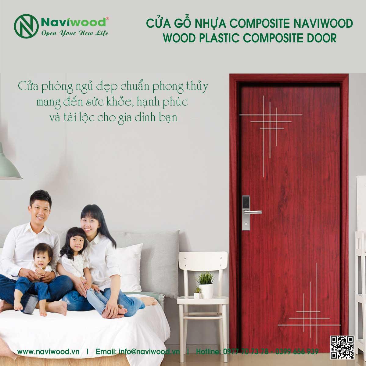 Cửa phòng ngủ gỗ nhựa composite Naviwood tại Vạn Phúc, TP.HCM
