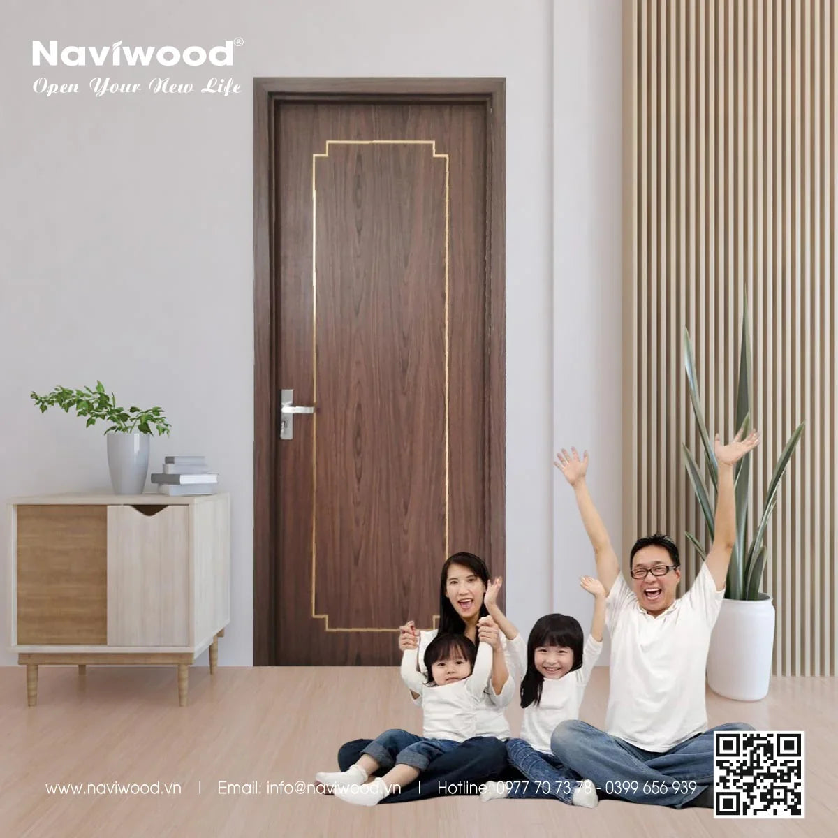 Cửa gỗ nhựa composite Naviwood tại Cần Giờ | Chống nước, bền đẹp, giá tốt