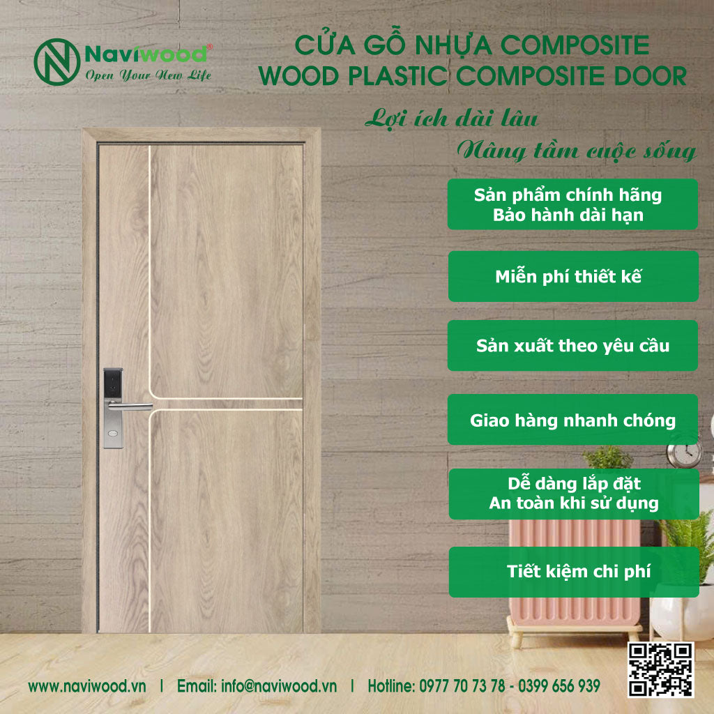 Cửa gỗ nhựa composite NW104: Vẻ đẹp hoàn hảo - Cửa gỗ nhựa Naviwood
