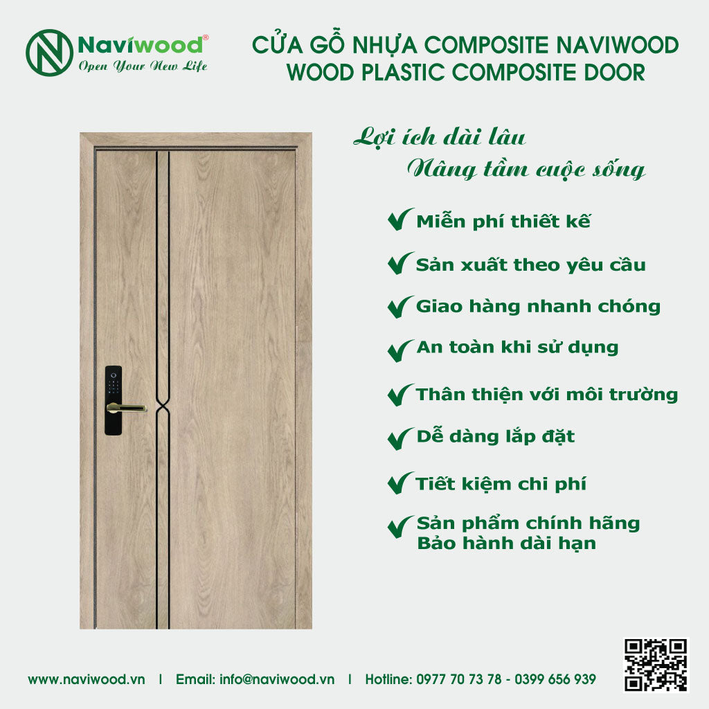 Cửa gỗ nhựa composite NW105: Chất lượng vượt trội - Cửa gỗ nhựa Naviwood