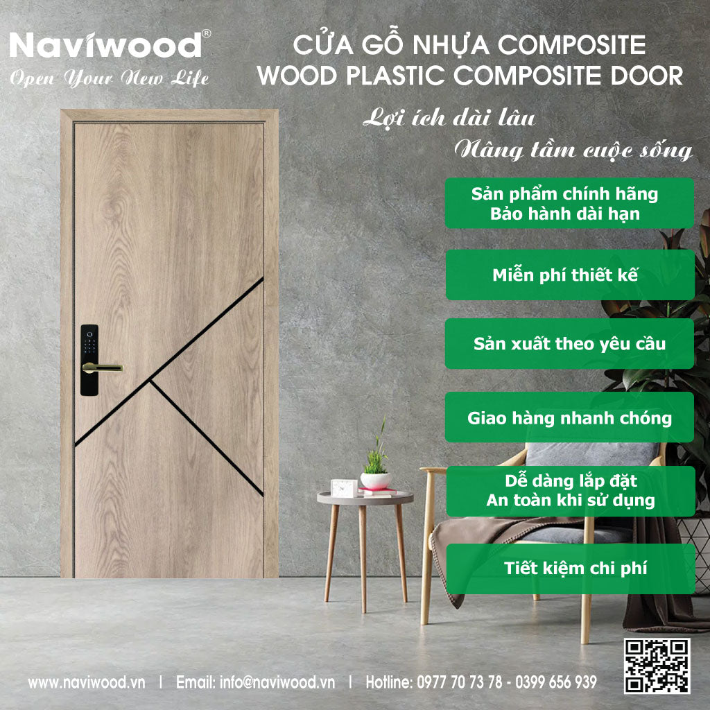 Cửa Gỗ Nhựa Composite NW106: Nâng Tầm Không Gian Sang Trọng - Cửa gỗ nhựa Naviwood