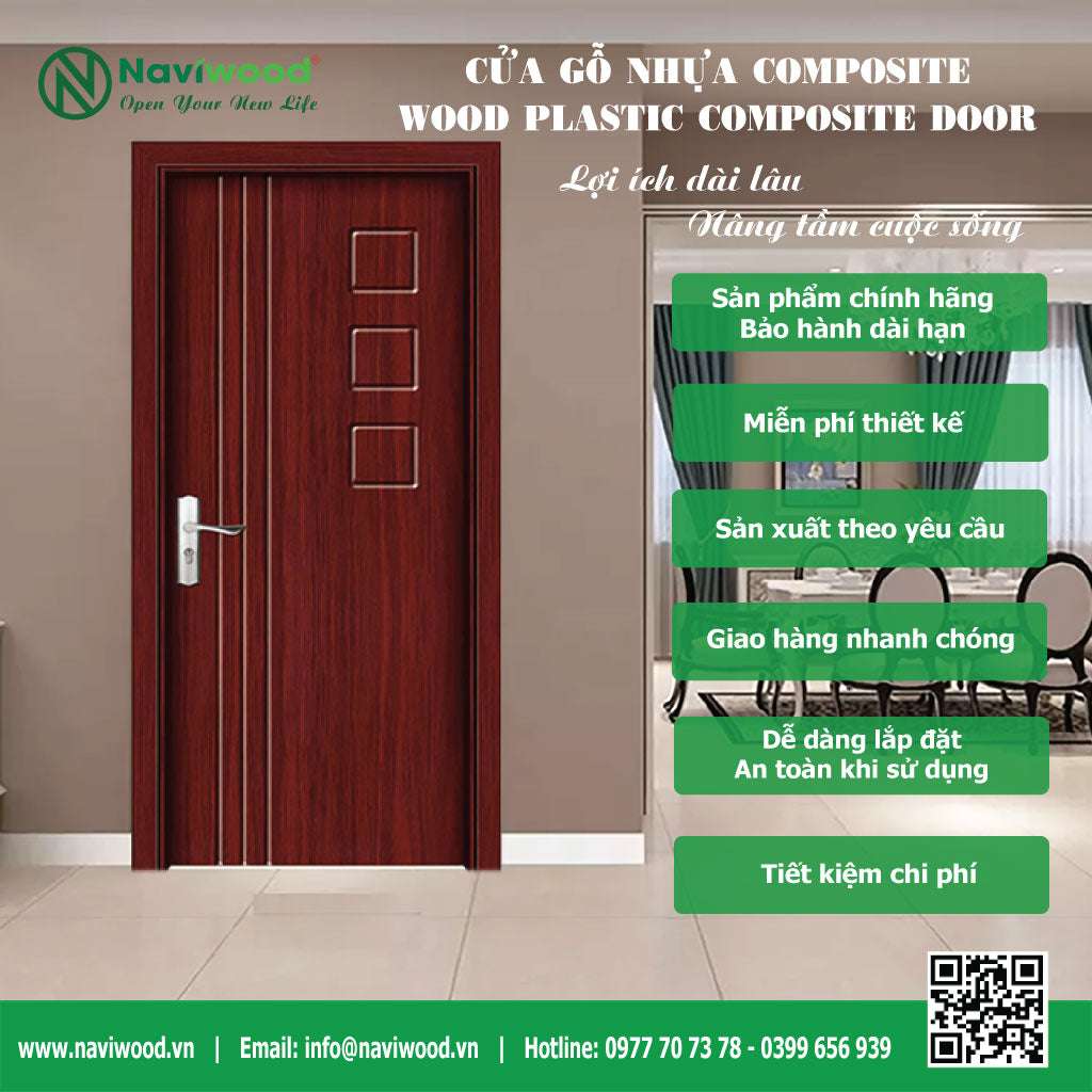 Cửa phòng gỗ nhựa composite đẹp và sang trọng nhất hiện nay - Cửa gỗ nhựa Naviwood