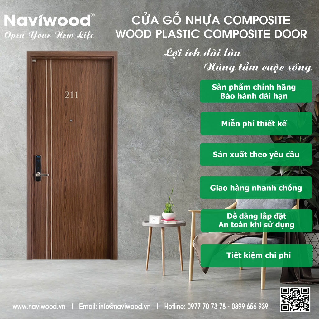Cửa gỗ nhựa composite NW20: Lựa chọn hoàn hảo cho mọi không gian - Cửa gỗ nhựa Naviwood