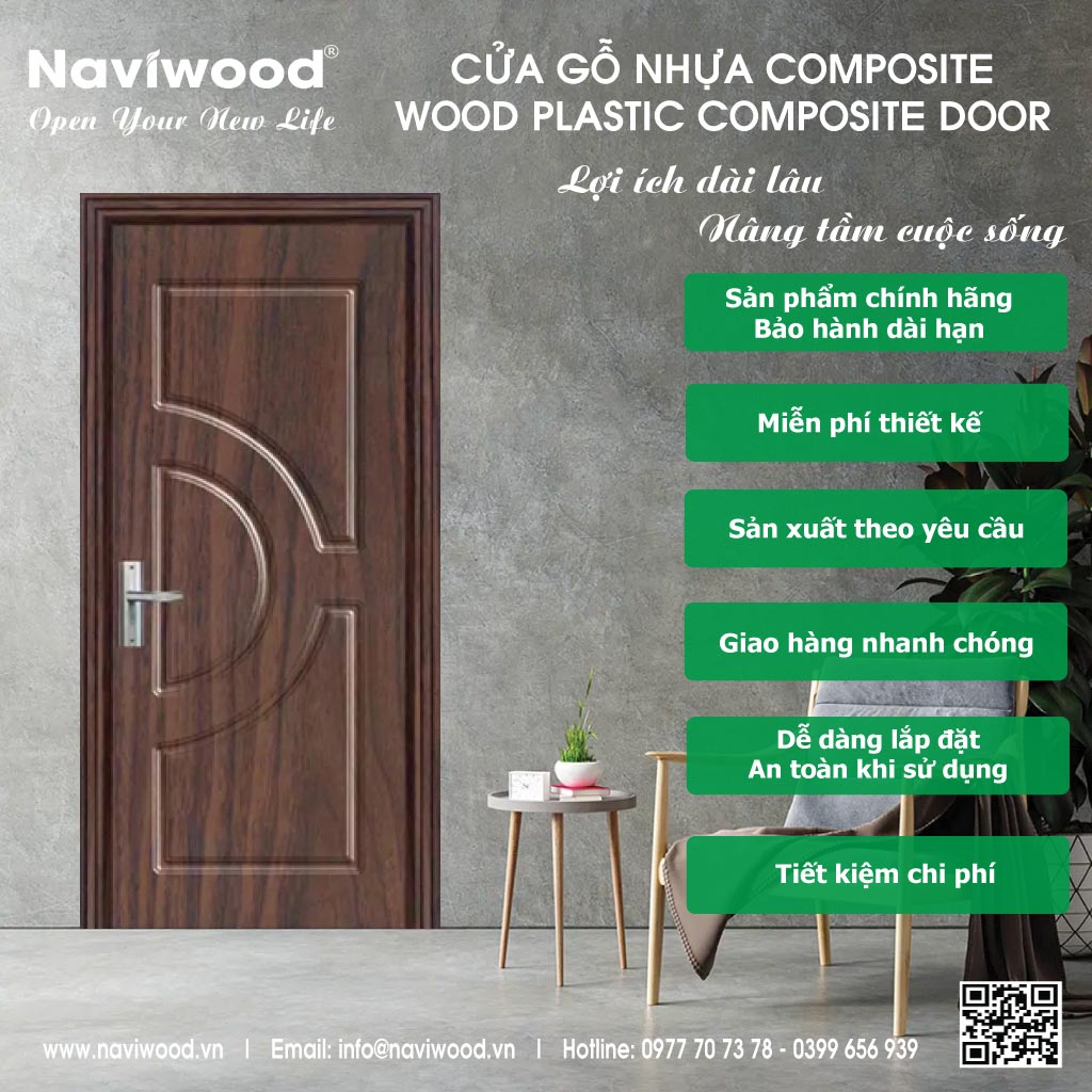 Cửa gỗ nhựa composite NW226: Lựa Chọn Hoàn Hảo - Cửa gỗ nhựa Naviwood