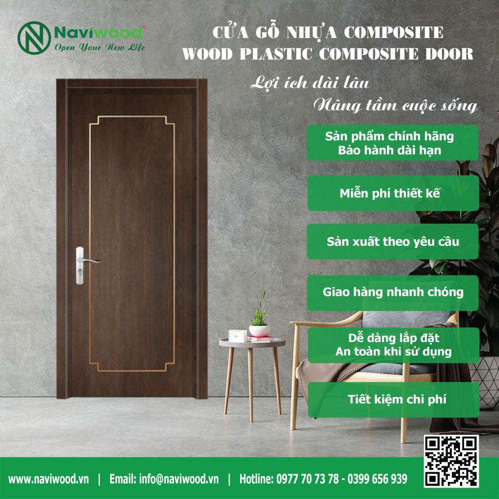 Cửa gỗ nhựa composite NW233: Mang Đến Vẻ Đẹp Sang Trọng và Hiện Đại Cho Ngôi Nhà Của Bạn - Cửa gỗ nhựa Naviwood