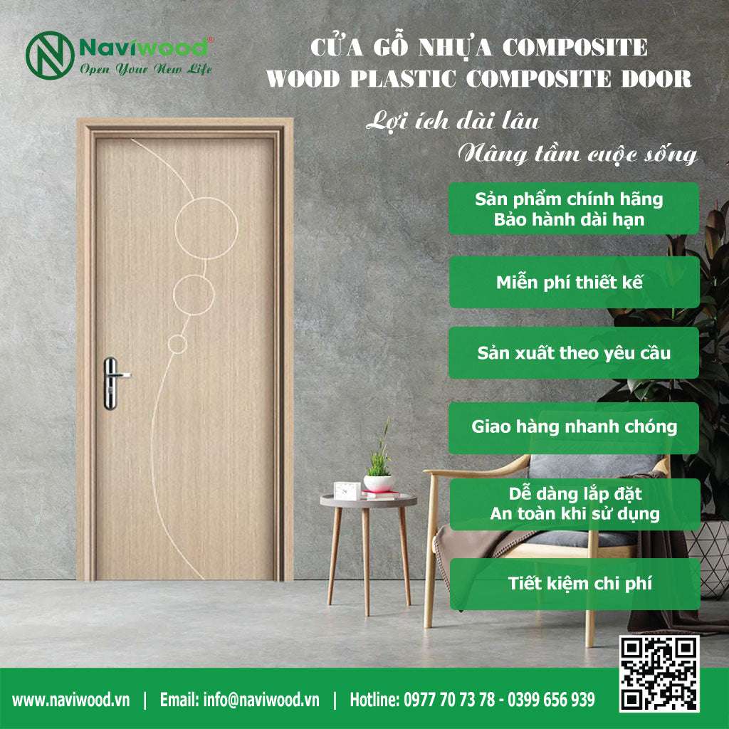 Cửa Gỗ Nhựa Composite Naviwood NW33 - Thanh Lịch & Quyến Rũ - Cửa gỗ nhựa Naviwood