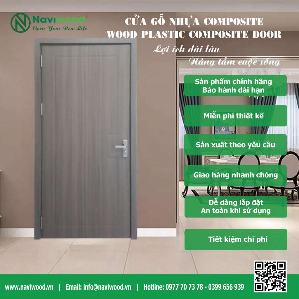 Cửa gỗ nhựa composite NW52: Hoàn Hảo Cho Căn Nhà Của Bạn - Cửa gỗ nhựa Naviwood