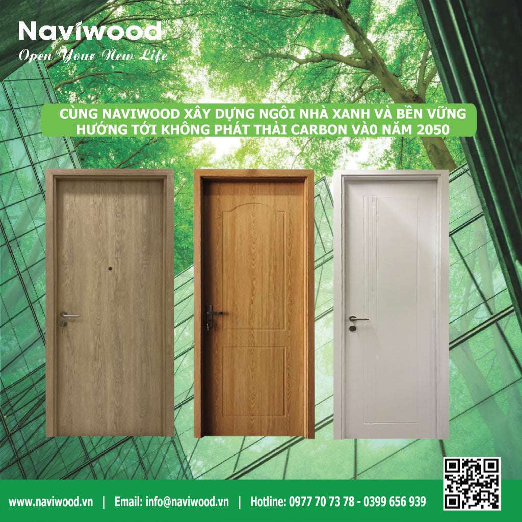 Cửa gỗ nhựa composite đẹp NW147: Sang trọng hơn, bền vững hơn - Cửa gỗ nhựa Naviwood