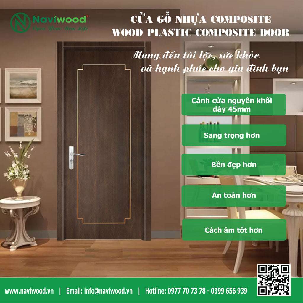 Cửa gỗ nhựa composite NW233: Mang Đến Vẻ Đẹp Sang Trọng và Hiện Đại Cho Ngôi Nhà Của Bạn - Cửa gỗ nhựa Naviwood