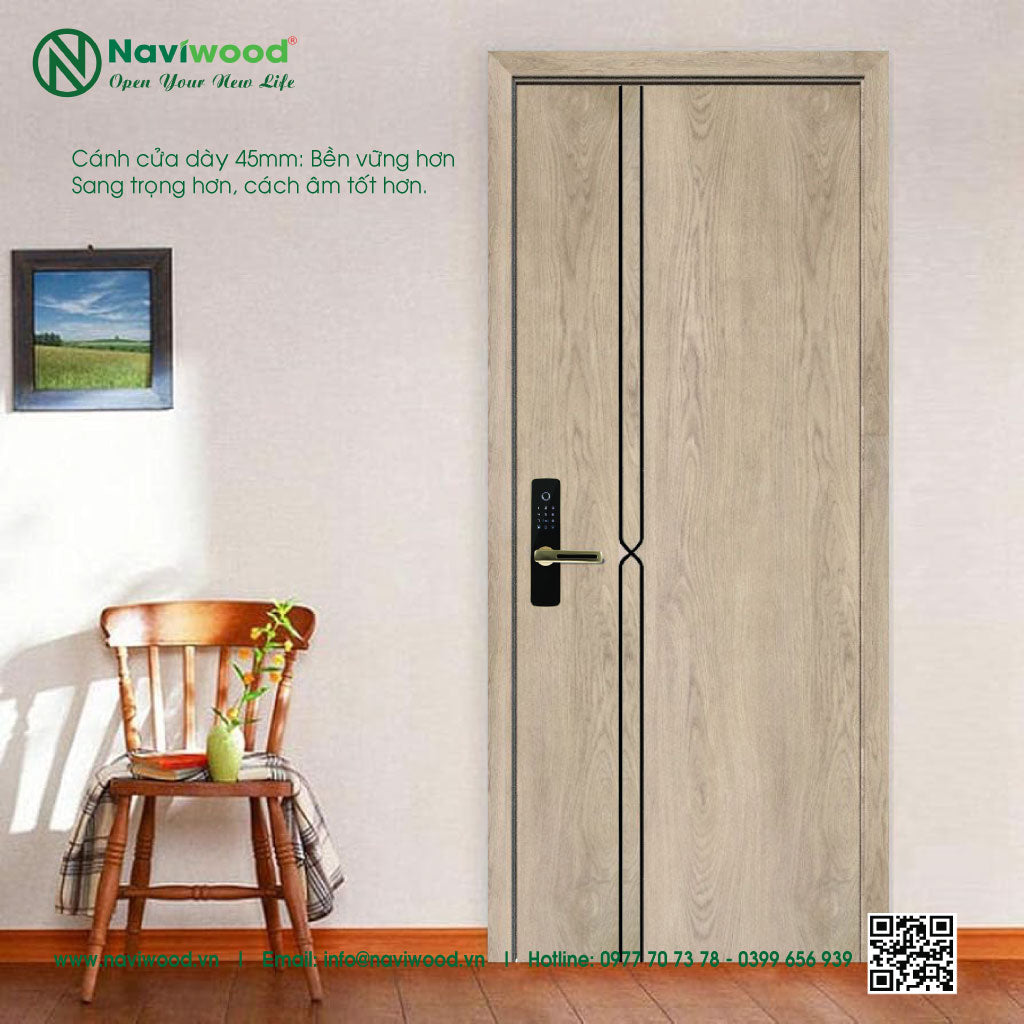 Cửa gỗ nhựa composite NW105: Chất lượng vượt trội - Cửa gỗ nhựa Naviwood