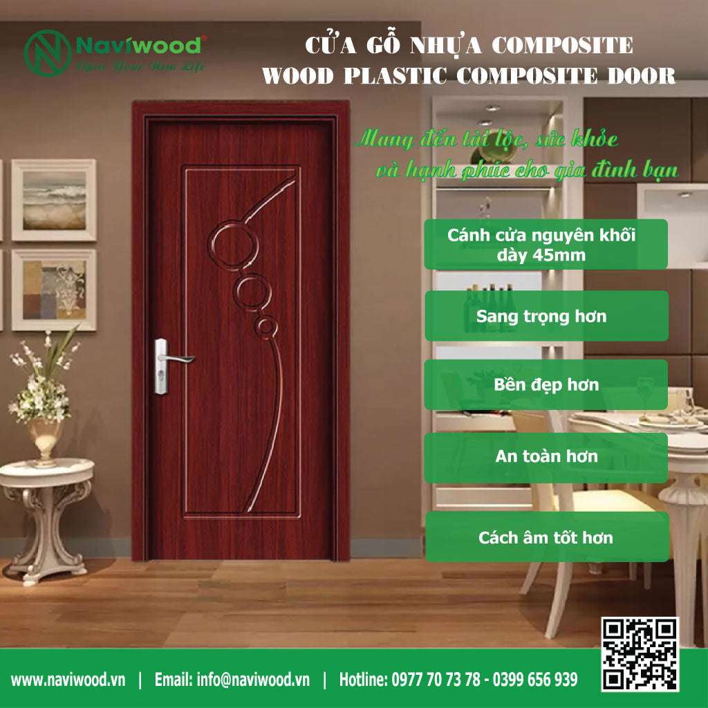 Cửa Gỗ Nhựa Composite Naviwood NW33 - Thanh Lịch & Quyến Rũ - Cửa gỗ nhựa Naviwood