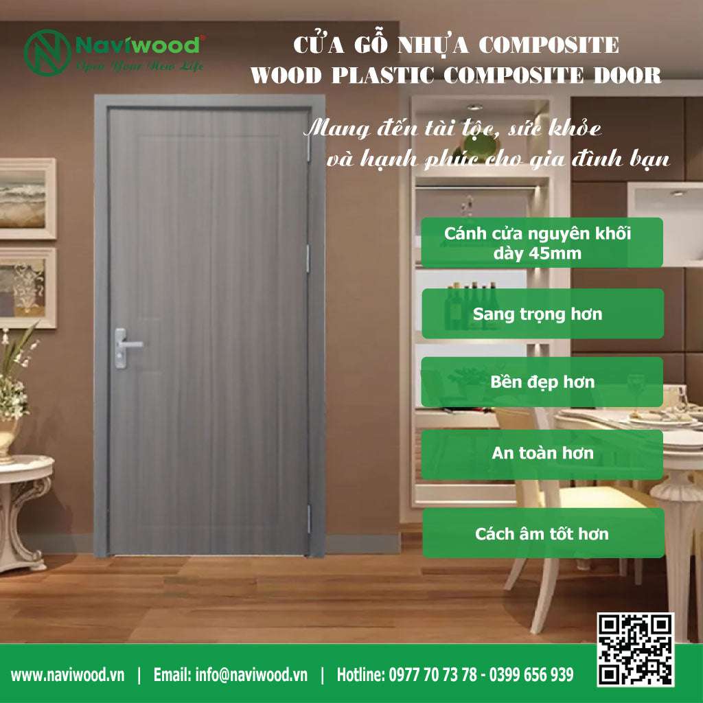 Cửa gỗ nhựa composite NW52: Hoàn Hảo Cho Căn Nhà Của Bạn - Cửa gỗ nhựa Naviwood
