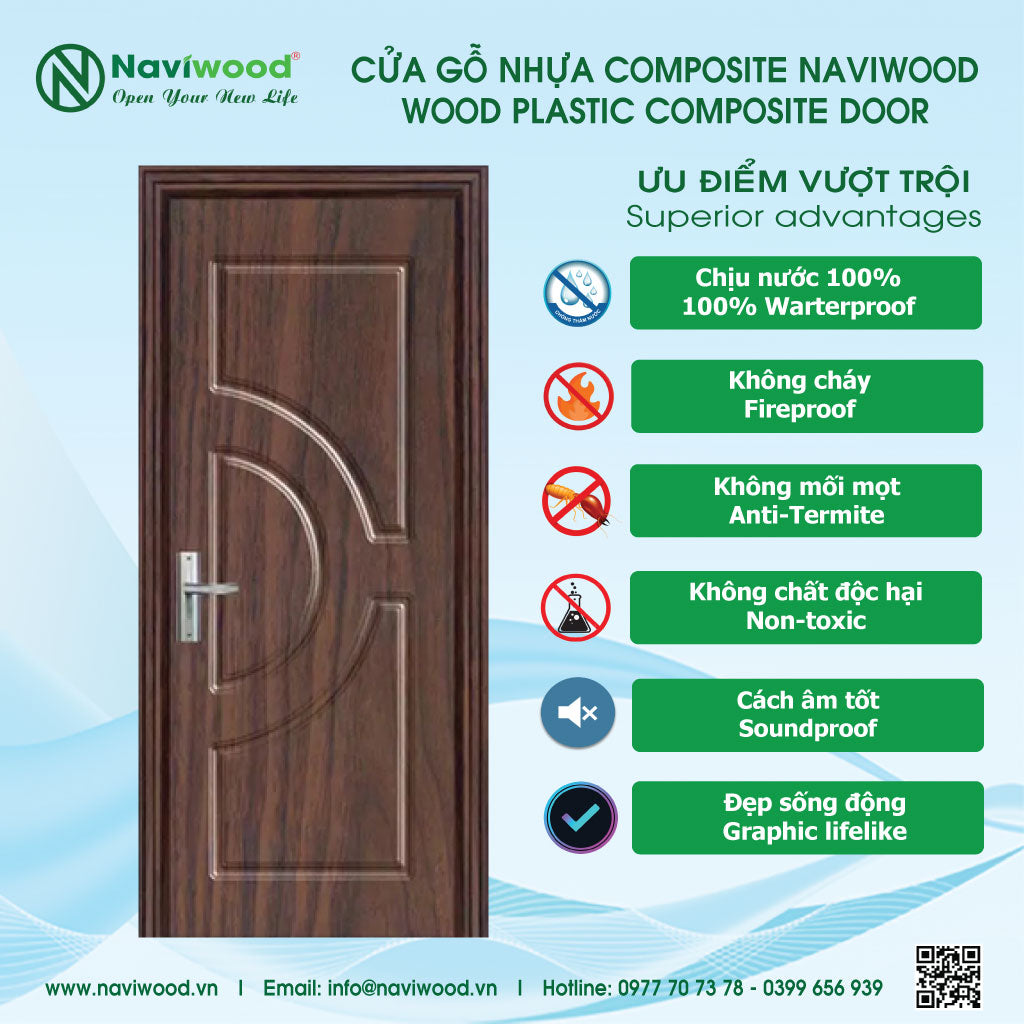 Cửa gỗ nhựa composite NW226: Lựa Chọn Hoàn Hảo - Cửa gỗ nhựa Naviwood