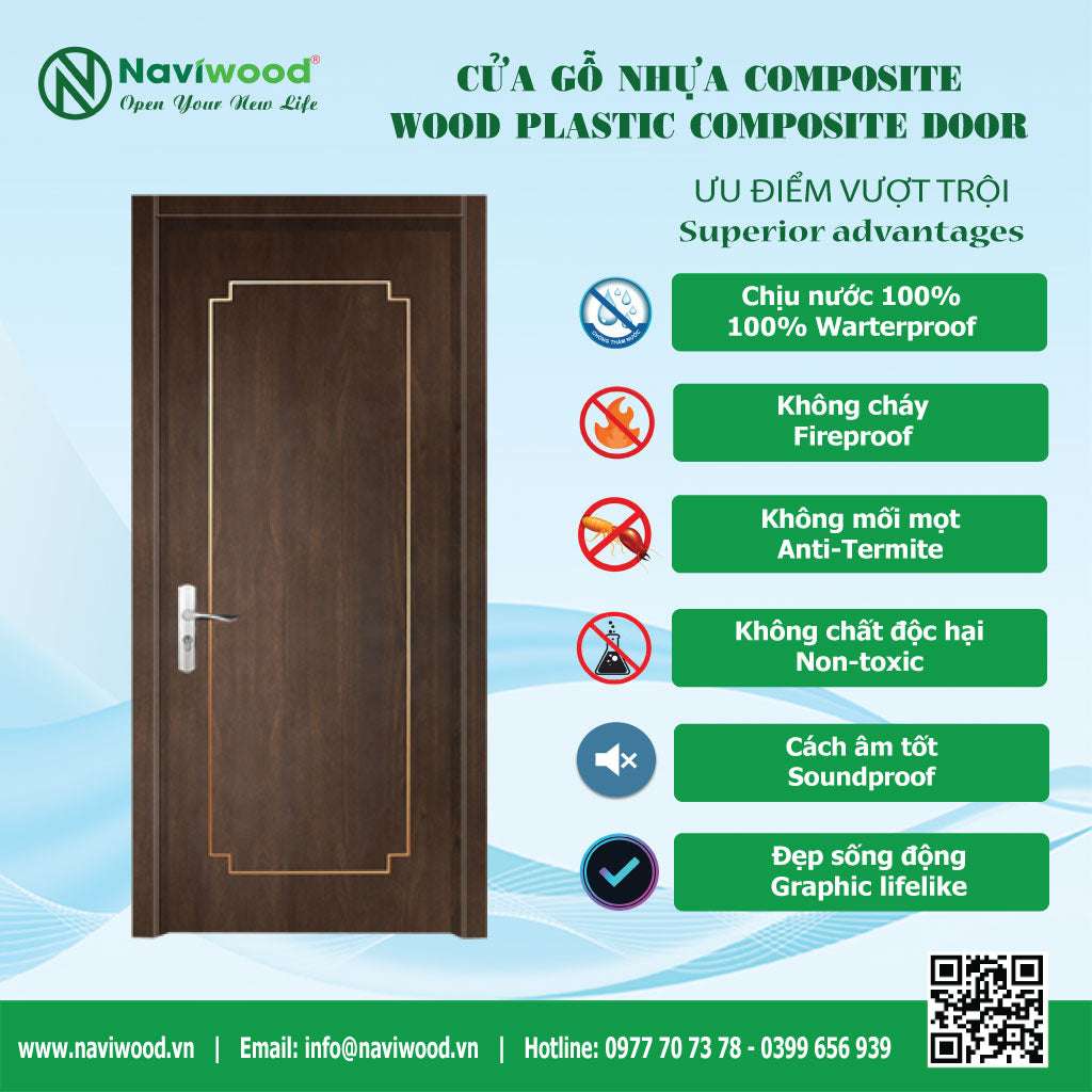 Cửa gỗ nhựa composite NW233: Mang Đến Vẻ Đẹp Sang Trọng và Hiện Đại Cho Ngôi Nhà Của Bạn - Cửa gỗ nhựa Naviwood