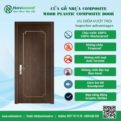 Cửa gỗ nhựa composite NW233: Mang Đến Vẻ Đẹp Sang Trọng và Hiện Đại Cho Ngôi Nhà Của Bạn - Cửa gỗ nhựa Naviwood