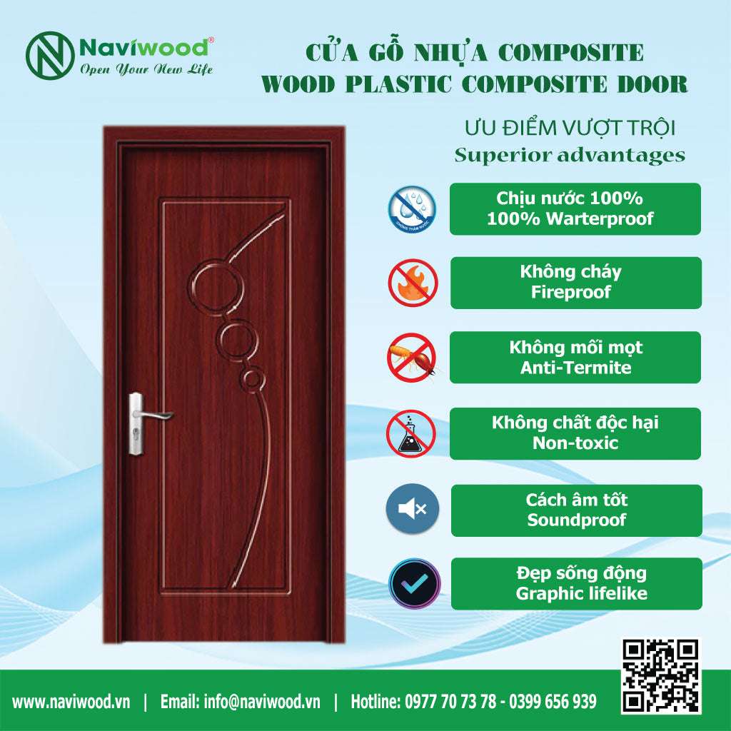 Cửa Gỗ Nhựa Composite Naviwood NW33 - Thanh Lịch & Quyến Rũ - Cửa gỗ nhựa Naviwood