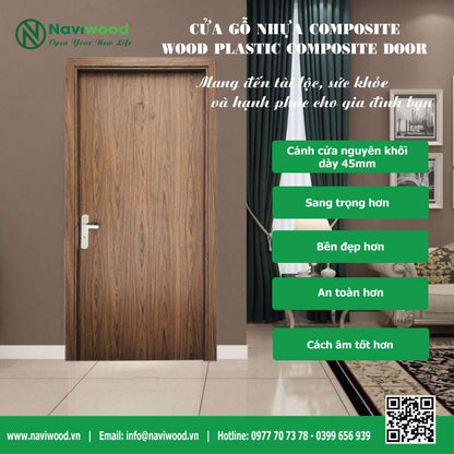Cửa phòng ngủ đẹp gỗ nhựa composite Naviwood NW29 - Mang đến sự sang trọng và an toàn cho không gian nghỉ ngơi của bạn - Cửa gỗ nhựa Naviwood