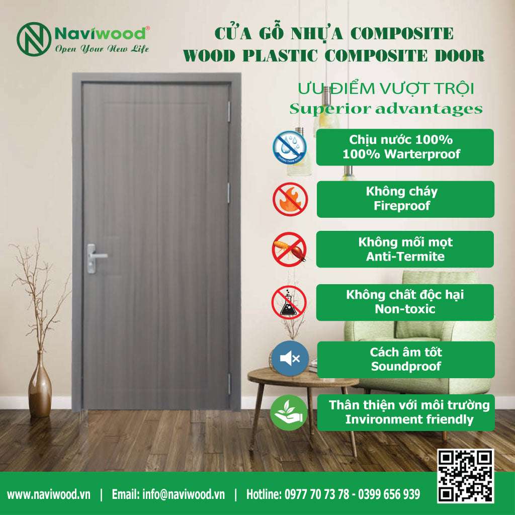 Cửa gỗ nhựa composite NW52: Hoàn Hảo Cho Căn Nhà Của Bạn - Cửa gỗ nhựa Naviwood