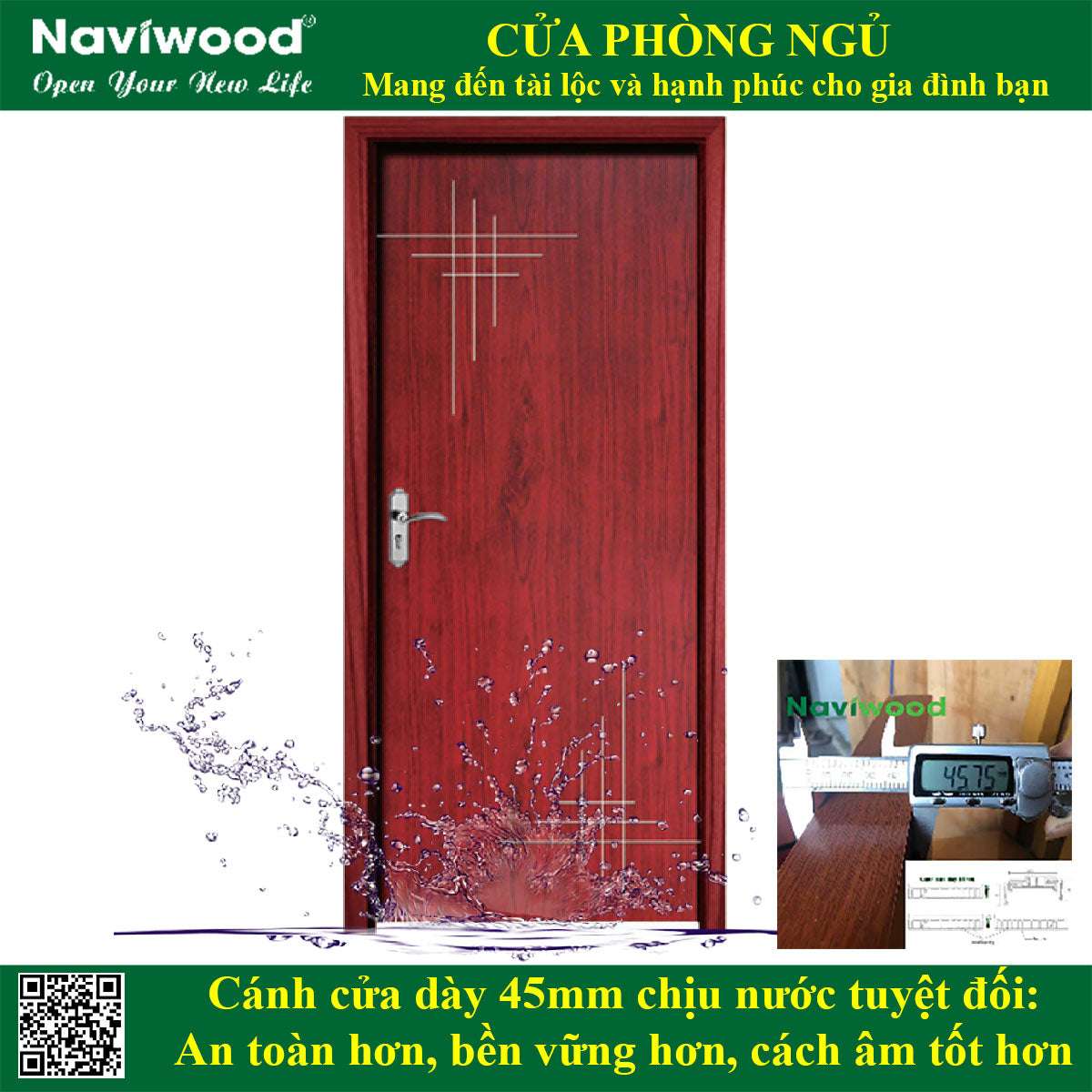Cửa Gỗ Nhựa Composite Naviwood NW235 - Giải pháp hoàn hảo cho mọi không gian - Cửa gỗ nhựa Naviwood