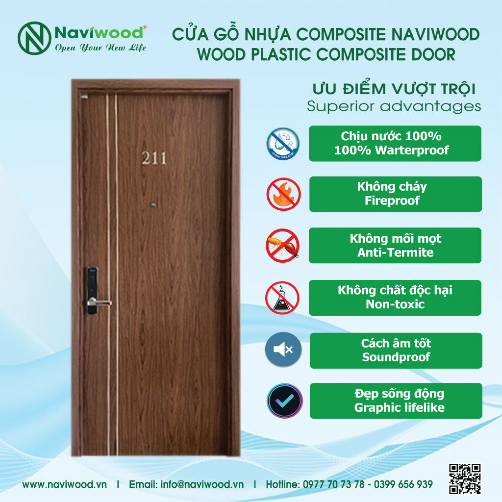 Cửa gỗ nhựa composite NW20: Lựa chọn hoàn hảo cho mọi không gian - Cửa gỗ nhựa Naviwood