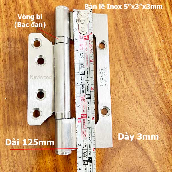 Bản lề âm dương cánh bướm cửa gỗ BL03 - Bán cửa gỗ nhựa Naviwood