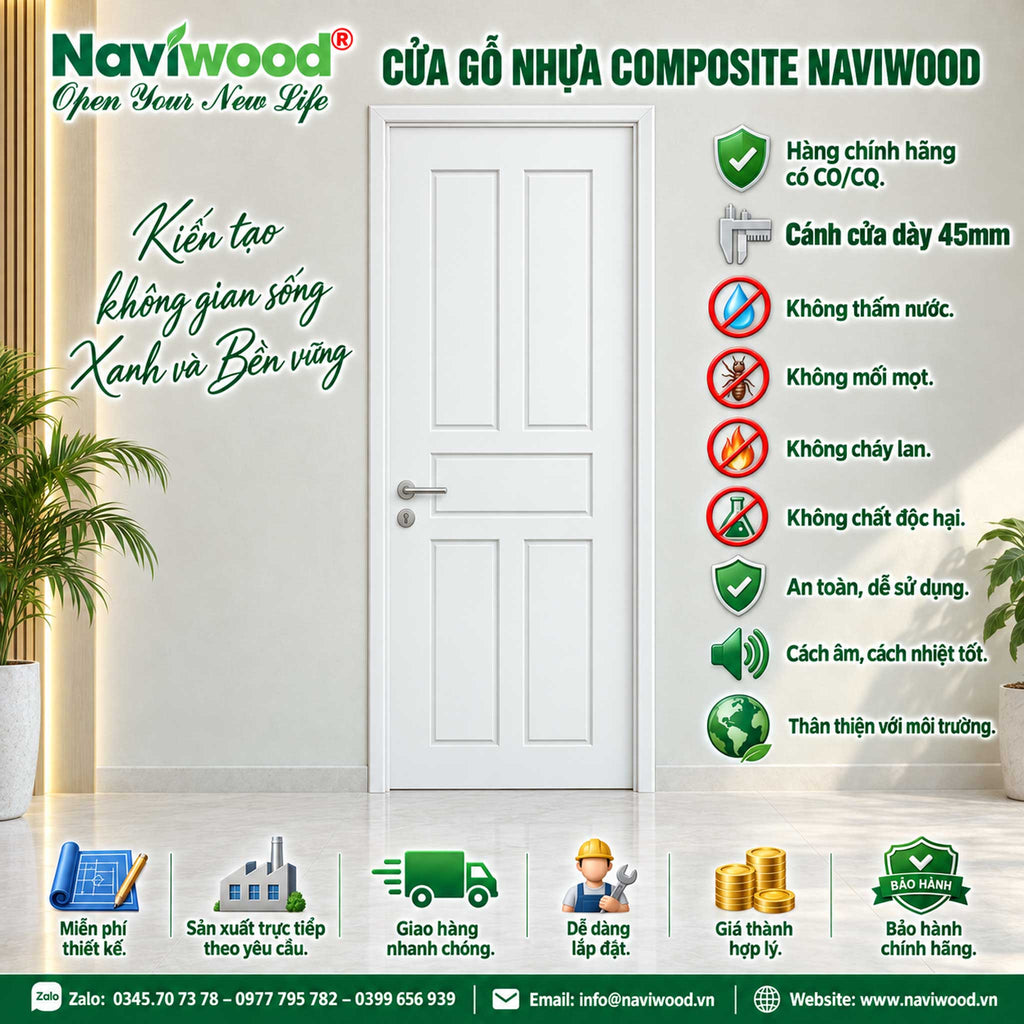 Cửa gỗ nhựa composite Naviwood NW48