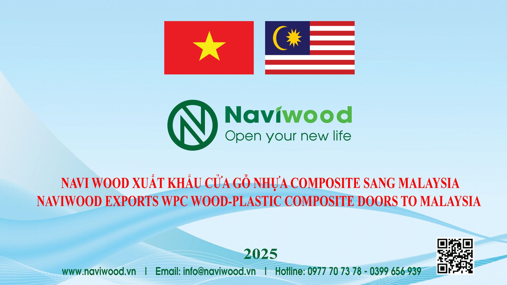 Naviwood xuất khẩu cửa gỗ nhựa composite cao cấp sang Malaysia