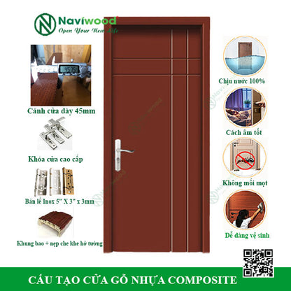 Cửa gỗ nhựa composite NW12 - Bán cửa gỗ nhựa Naviwood