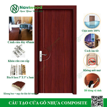 Cửa gỗ nhựa composite NW137 - Bán cửa gỗ nhựa Naviwood