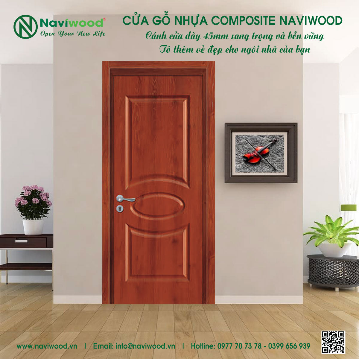 Cửa gỗ nhựa composite đẹp NW183: Sang trọng và bền bỉ - Cửa gỗ nhựa Naviwood