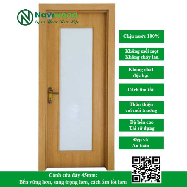 Cửa gỗ nhựa composite NW195 - Bán cửa gỗ nhựa Naviwood