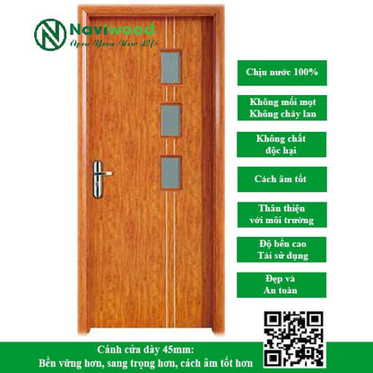 Cửa gỗ nhựa composite NW199 - Bán cửa gỗ nhựa Naviwood