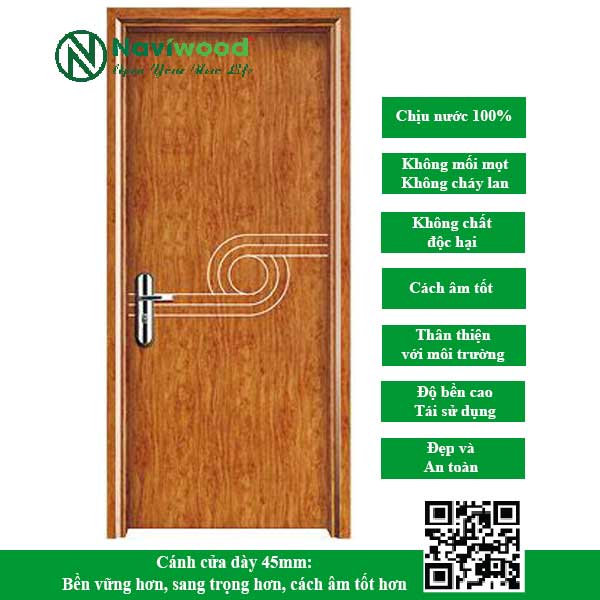 Cửa gỗ nhựa composite NW211 - Bán cửa gỗ nhựa Naviwood