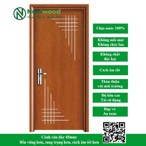 Cửa gỗ nhựa composite NW22 - Bán cửa gỗ nhựa Naviwood