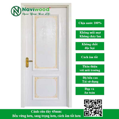 Cửa gỗ nhựa composite NW228 - Bán cửa gỗ nhựa Naviwood