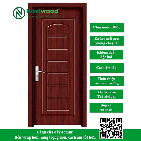 Cửa gỗ nhựa composite NW242 - Bán cửa gỗ nhựa Naviwood