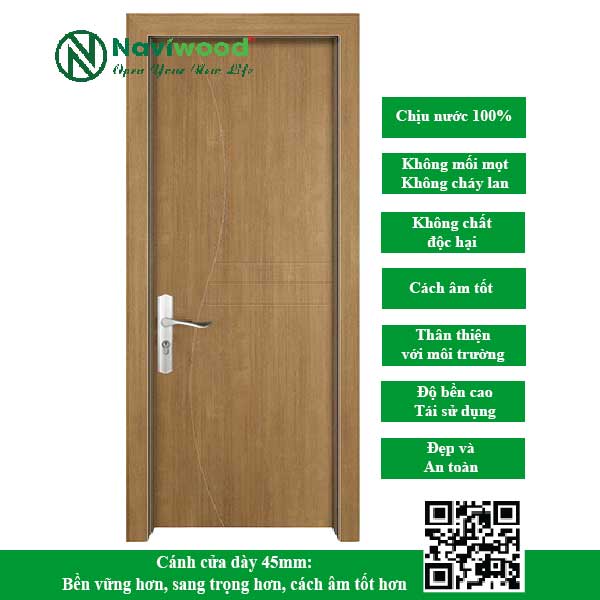 Cửa gỗ nhựa composite NW245 - Bán cửa gỗ nhựa Naviwood