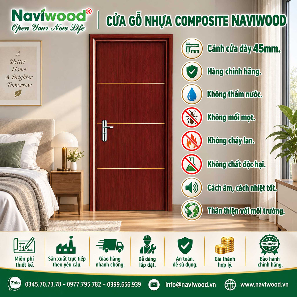 Cửa Nhựa Composite Naviwood NW30 - Lựa chọn hoàn hảo cho ngôi nhà hiện đại - Cửa gỗ nhựa Naviwood