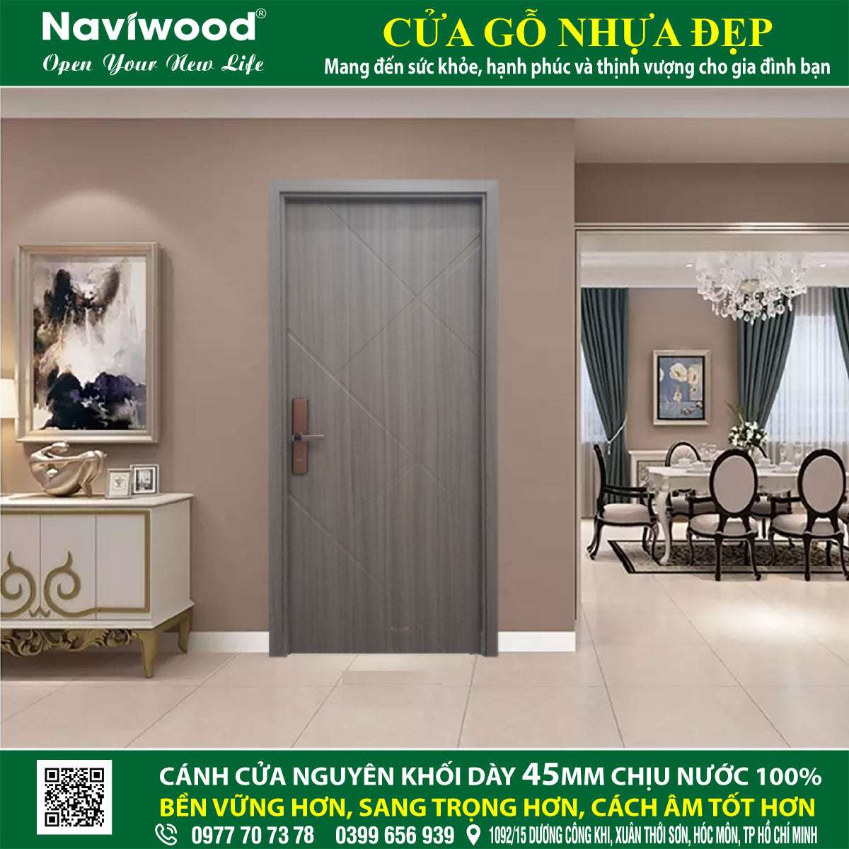 Cửa gỗ nhựa composite NW52: Hoàn Hảo Cho Căn Nhà Của Bạn - Cửa gỗ nhựa Naviwood
