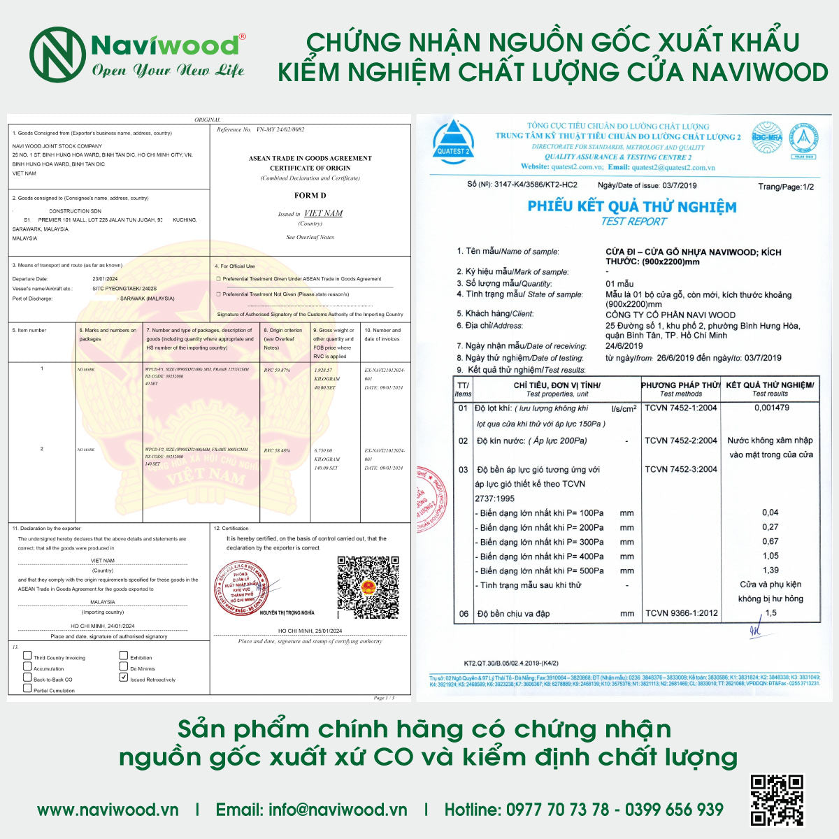 Chứng nhận nguồn gốc xuất xứ cửa gỗ nhựa chính hãng