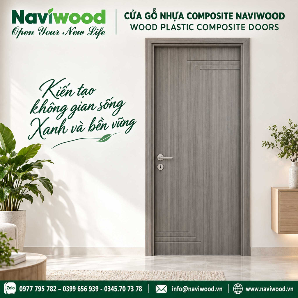 Cửa gỗ nhựa composite naviwood nw24  màu 12