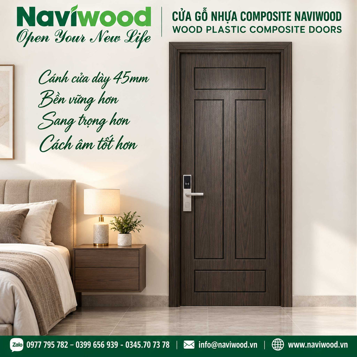 Cửa gỗ nhựa composite Naviwood nw240 mau na17